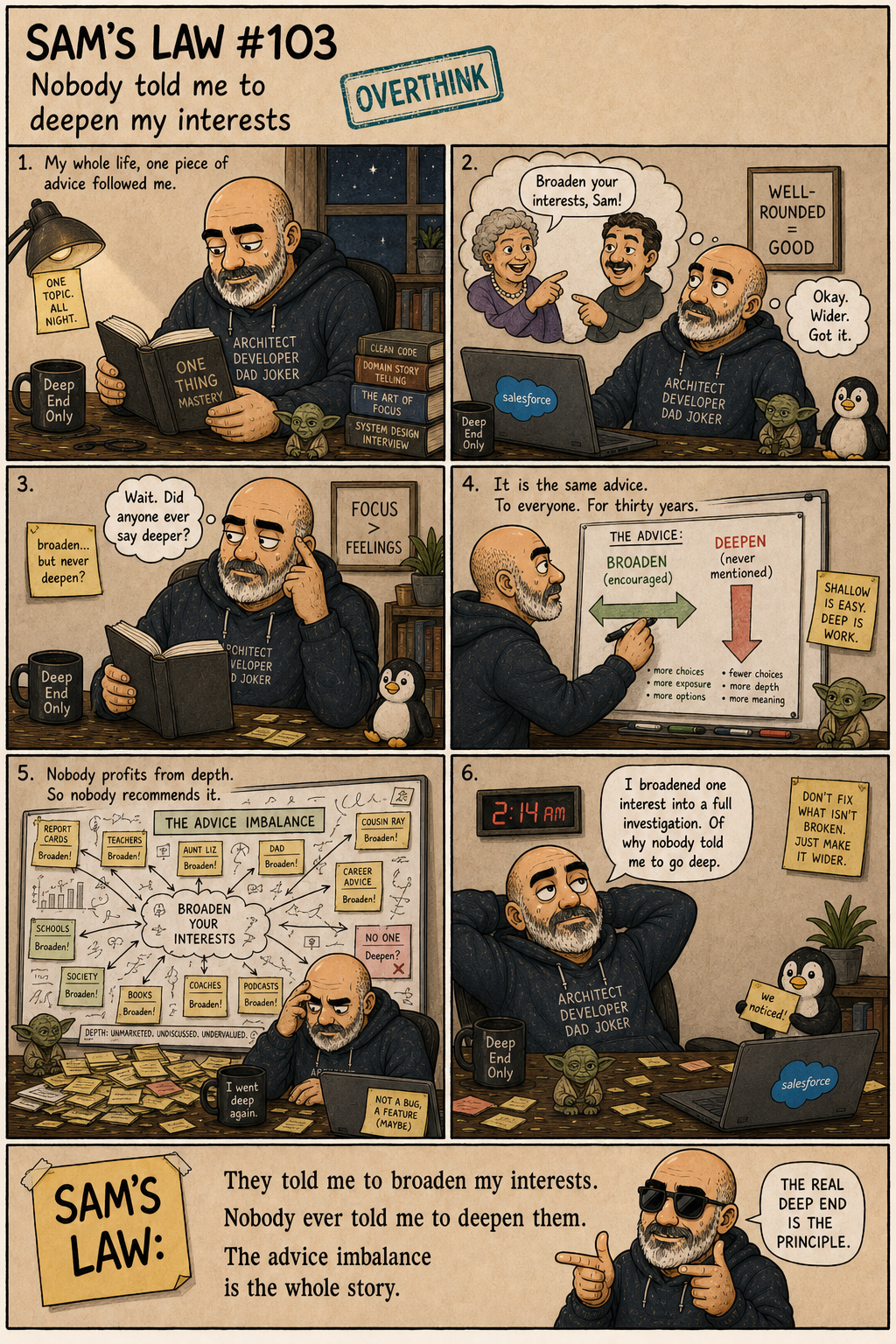 Sam's Law #103: Nobody told me to deepen my interests