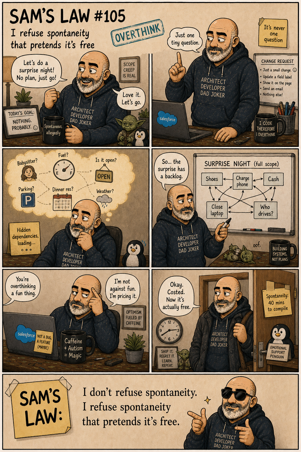 Sam's Law #105: I refuse spontaneity that pretends it's free
