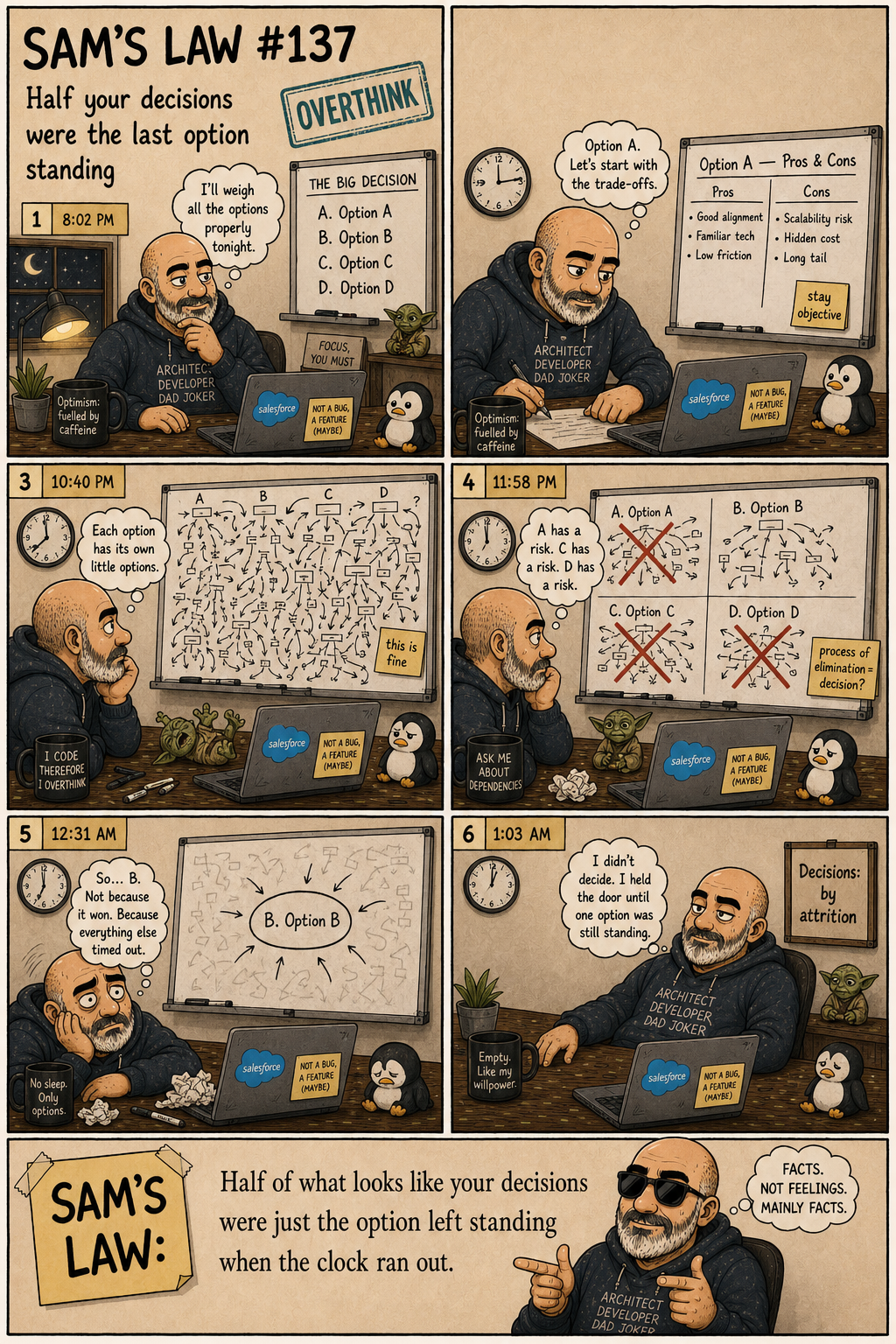 Sam's Law #137: Half your decisions were the last option standing