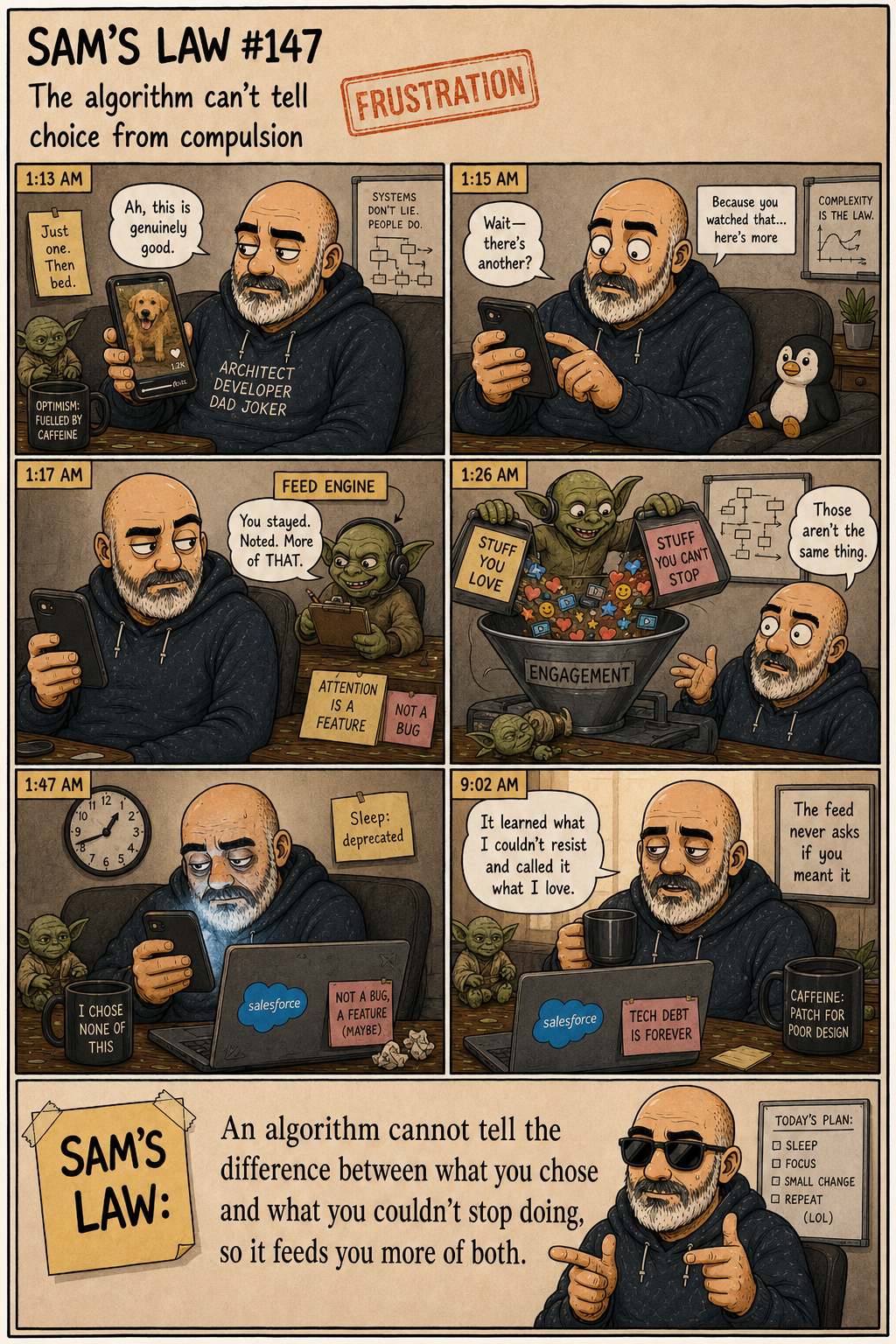 Sam's Law #147: The algorithm can't tell choice from compulsion