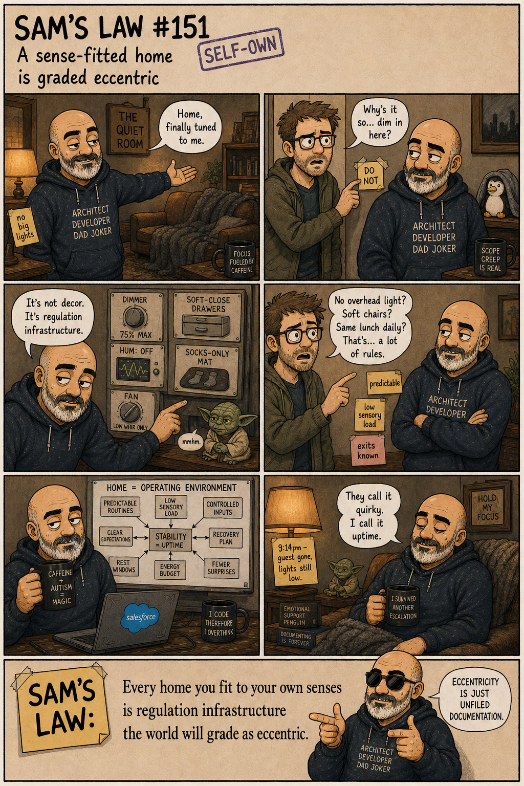 Sam's Law #151: A sense-fitted home is graded eccentric