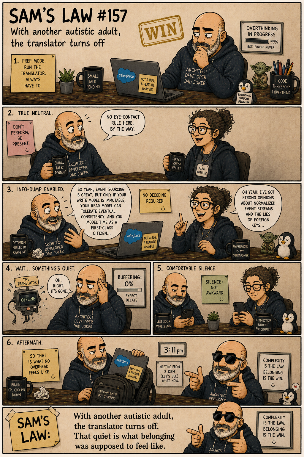 Sam's Law #157: With another autistic adult, the translator turns off