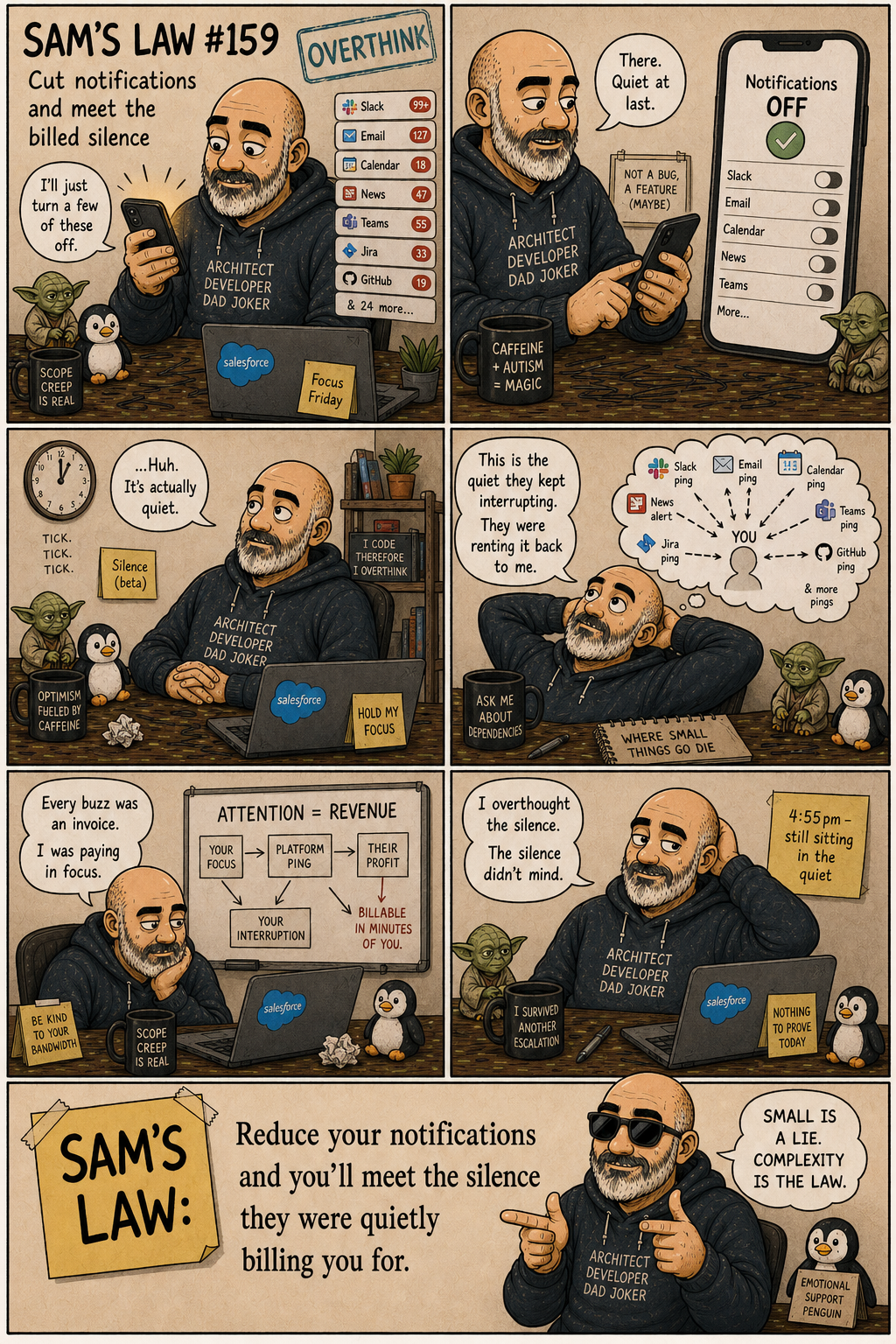 Sam's Law #159: Cut notifications and meet the billed silence