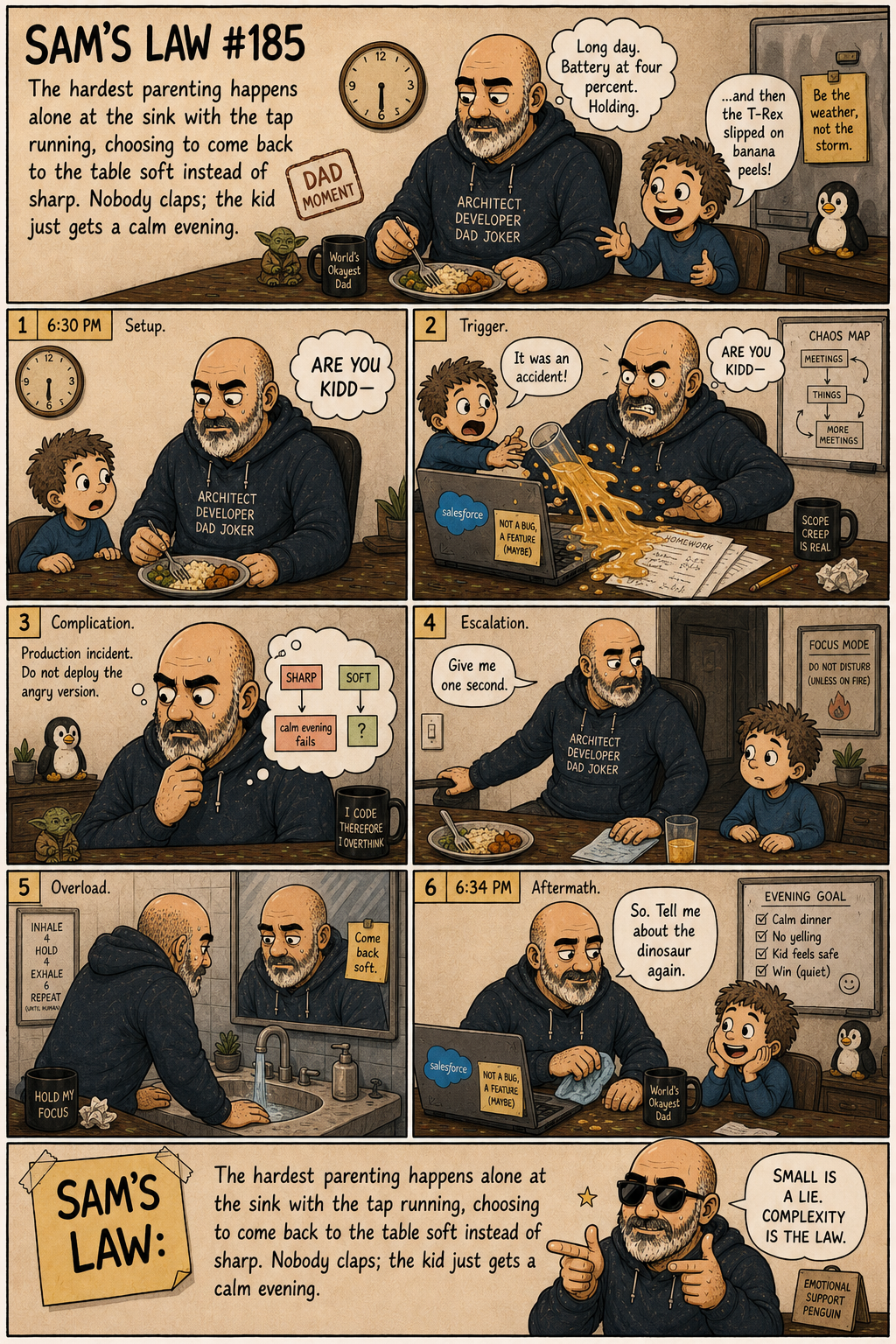 Sam's Law #185: The bathroom at six-thirty