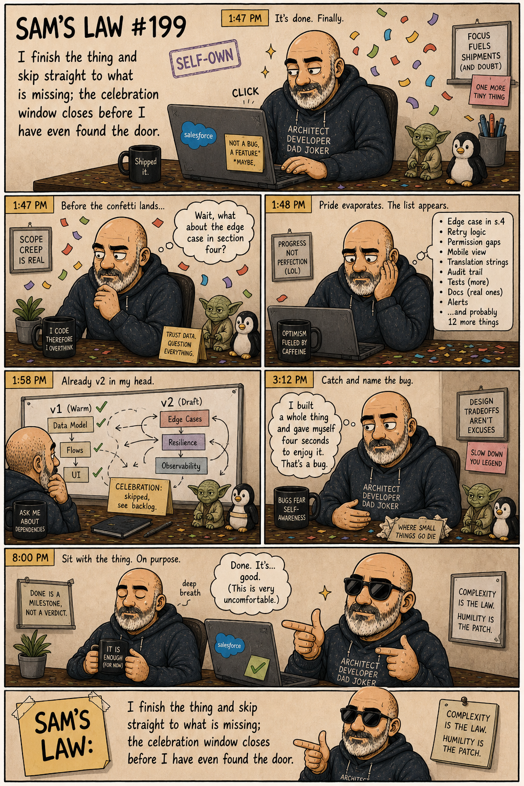 Sam's Law #199: The celebration window closes early