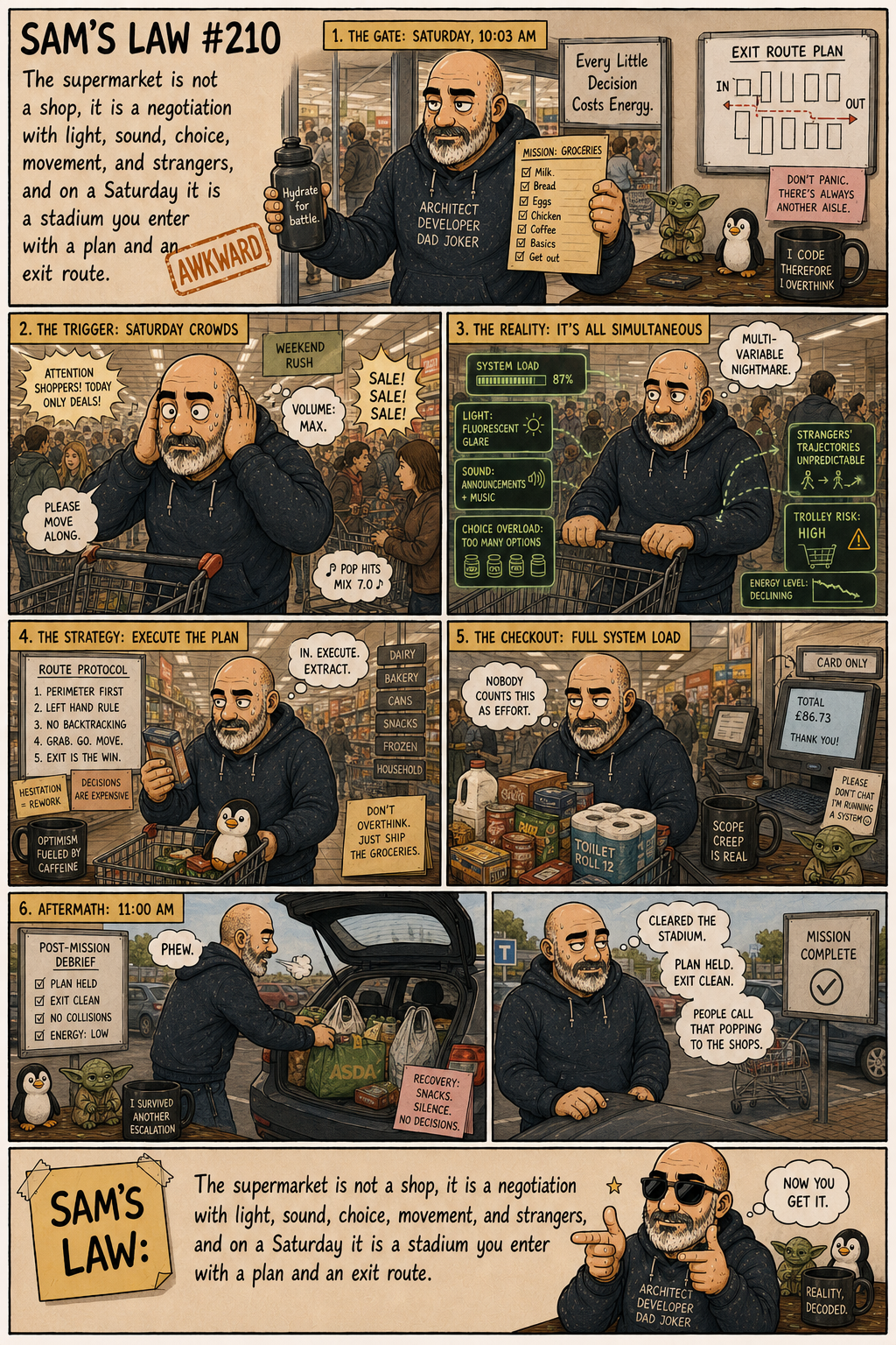 Sam's Law #210: The supermarket is a stadium