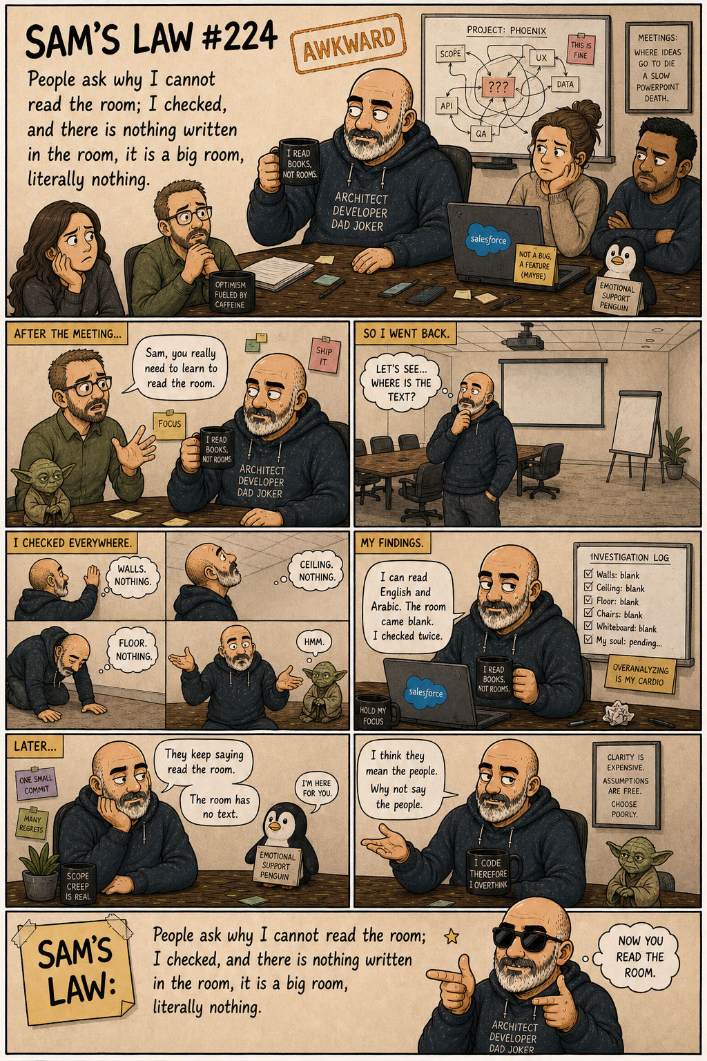 Sam's Law #224: Nothing is written in the room