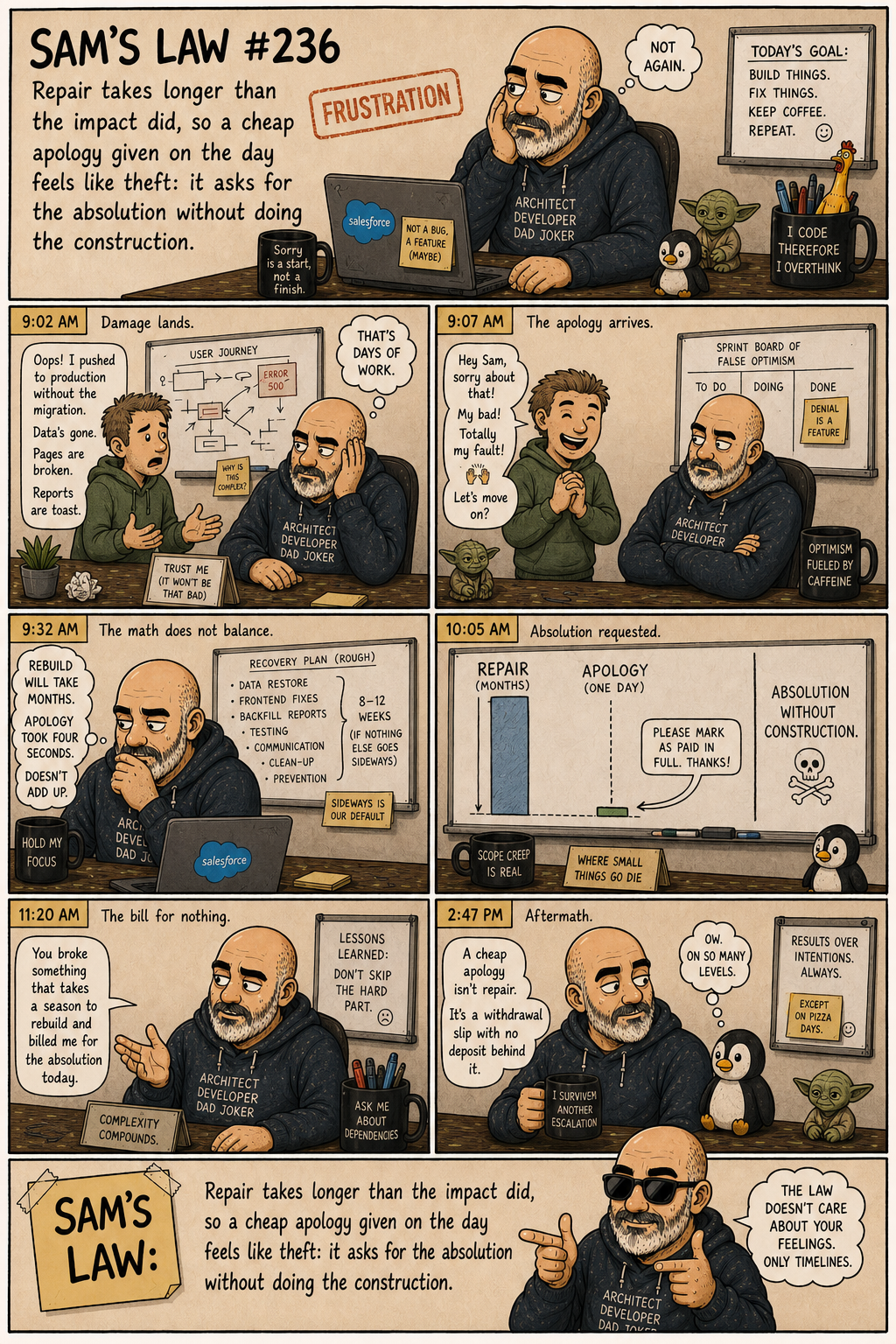 Sam's Law #236: Cheap apologies feel like theft