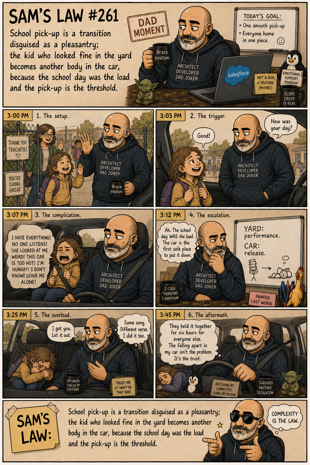 Sam's Law #261: School pick-up is a transition