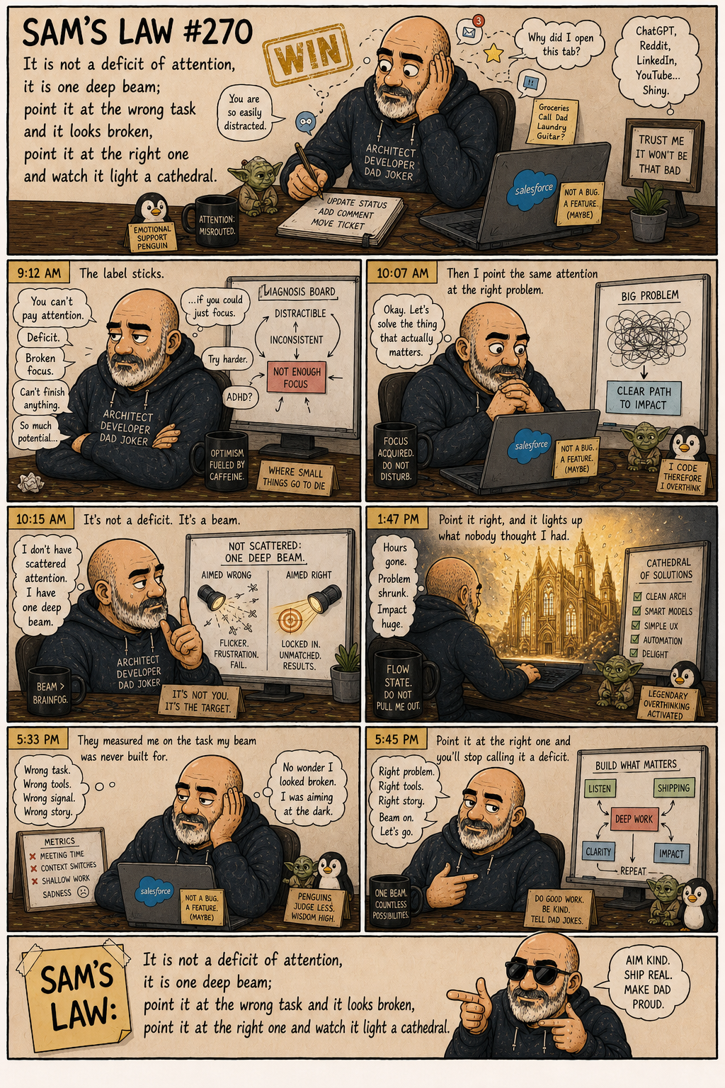 Sam's Law #270: One deep beam, not a deficit