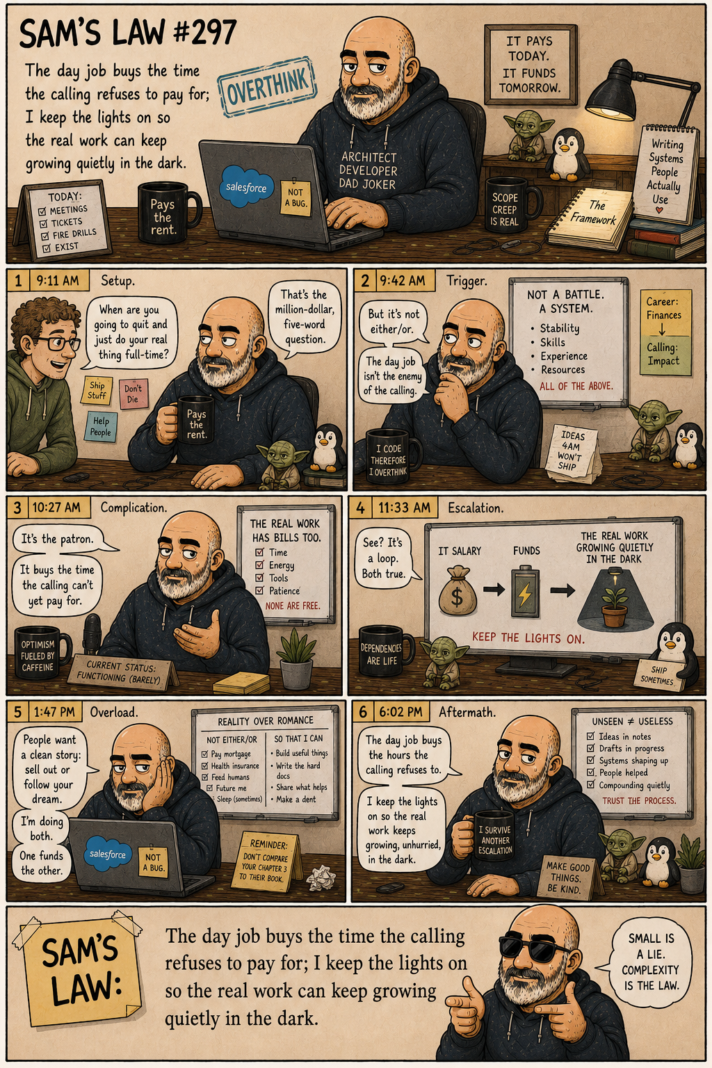 Sam's Law #297: The day job funds the calling