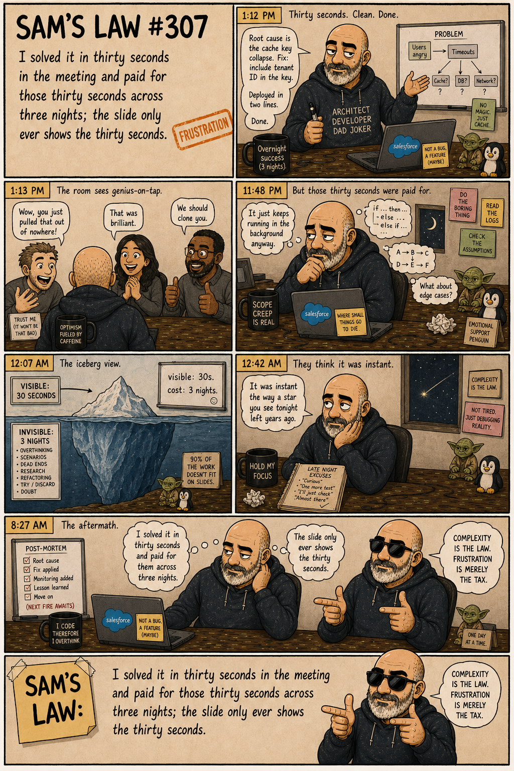 Sam's Law #307: Thirty seconds on the slide