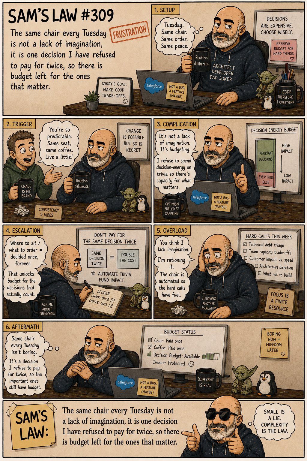 Sam's Law #309: The same chair every Tuesday