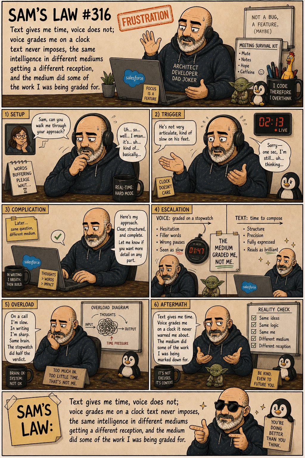 Sam's Law #316: Text gives me time, voice does not