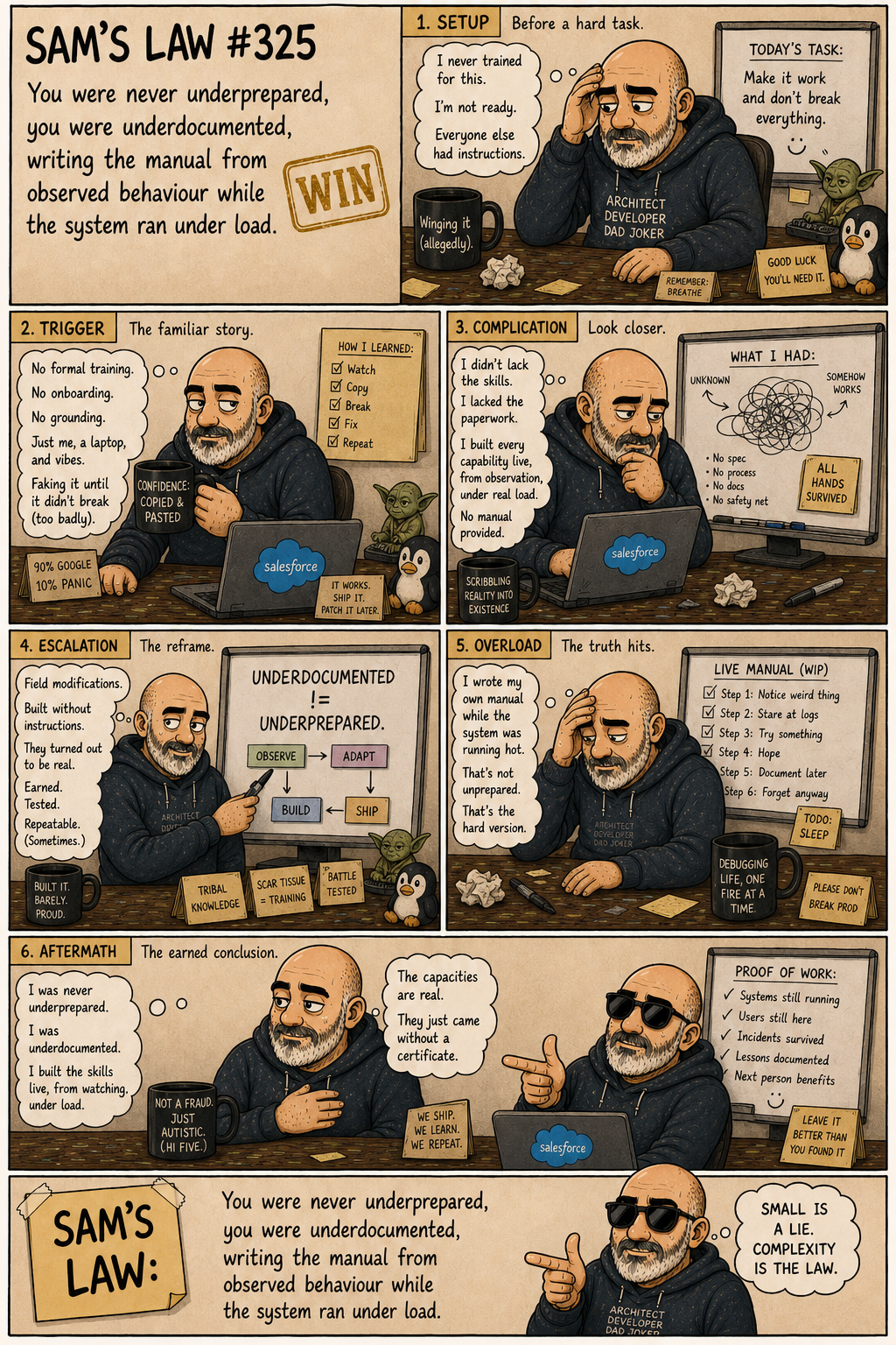 Sam's Law #325: Underdocumented, Not Underprepared