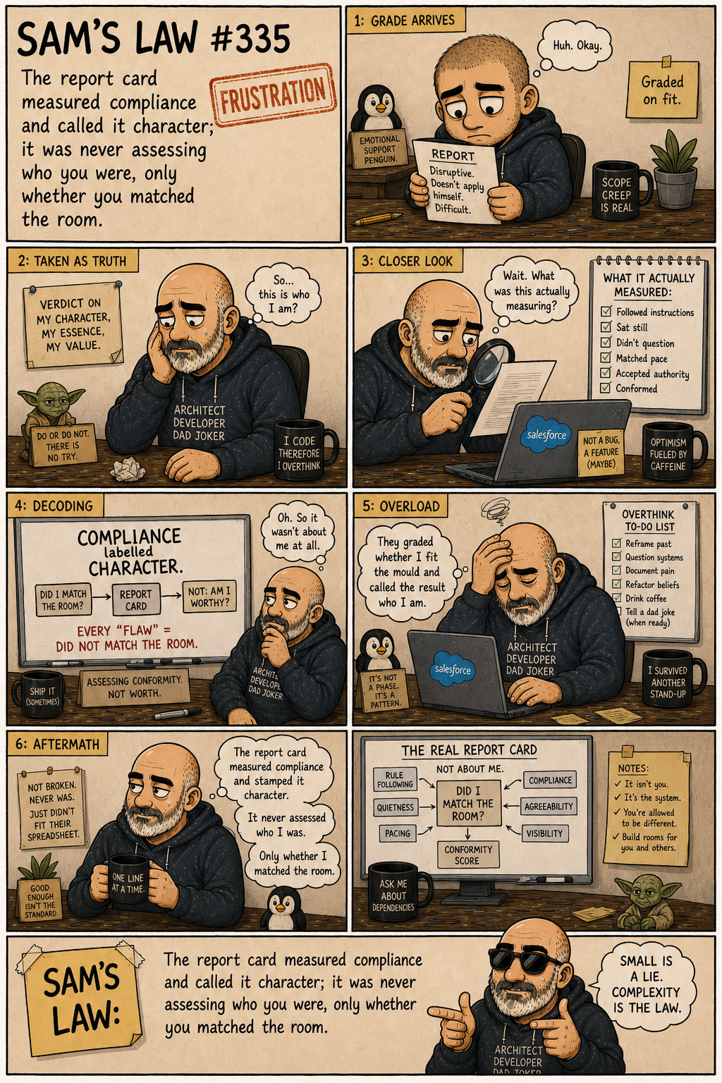 Sam's Law #335: The report card measured compliance