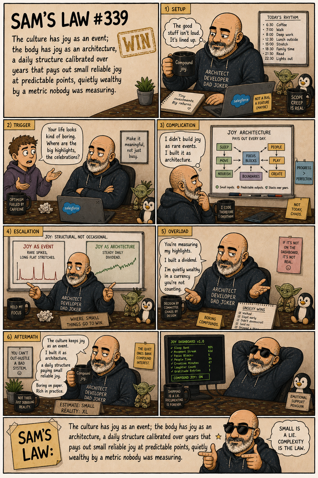 Sam's Law #339: Joy as architecture, not event
