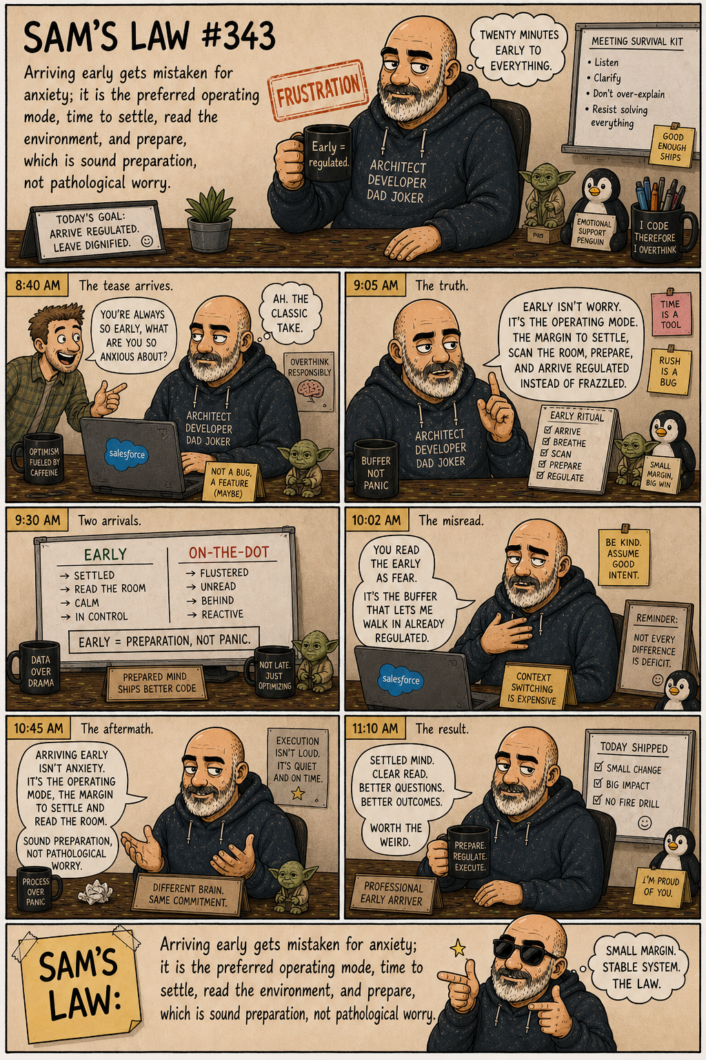 Sam's Law #343: Arriving early is the operating mode