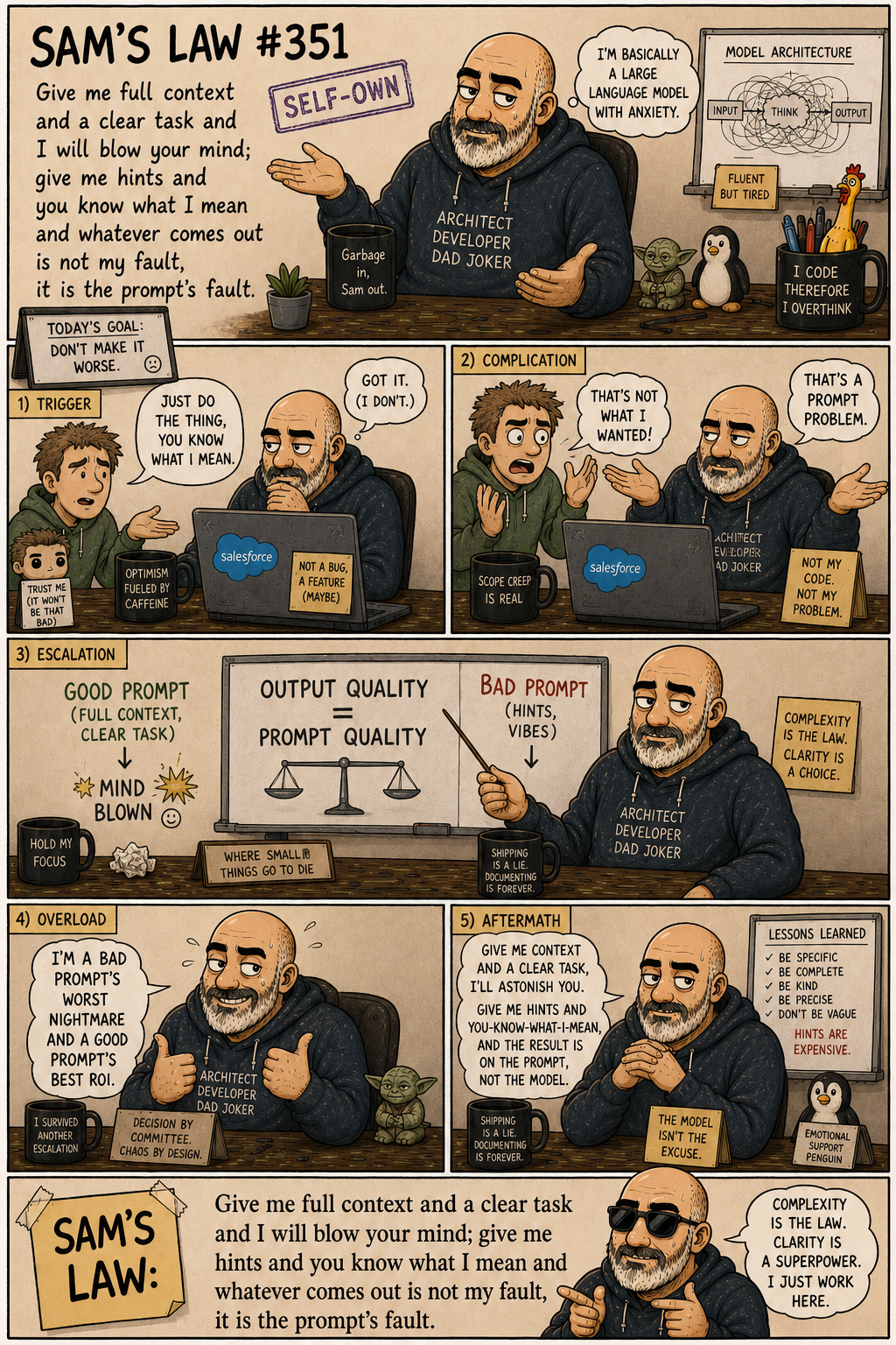 Sam's Law #351: The output is the prompt's fault