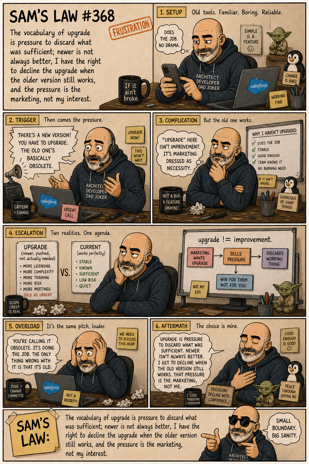 Sam's Law #368: Upgrade is not always improvement