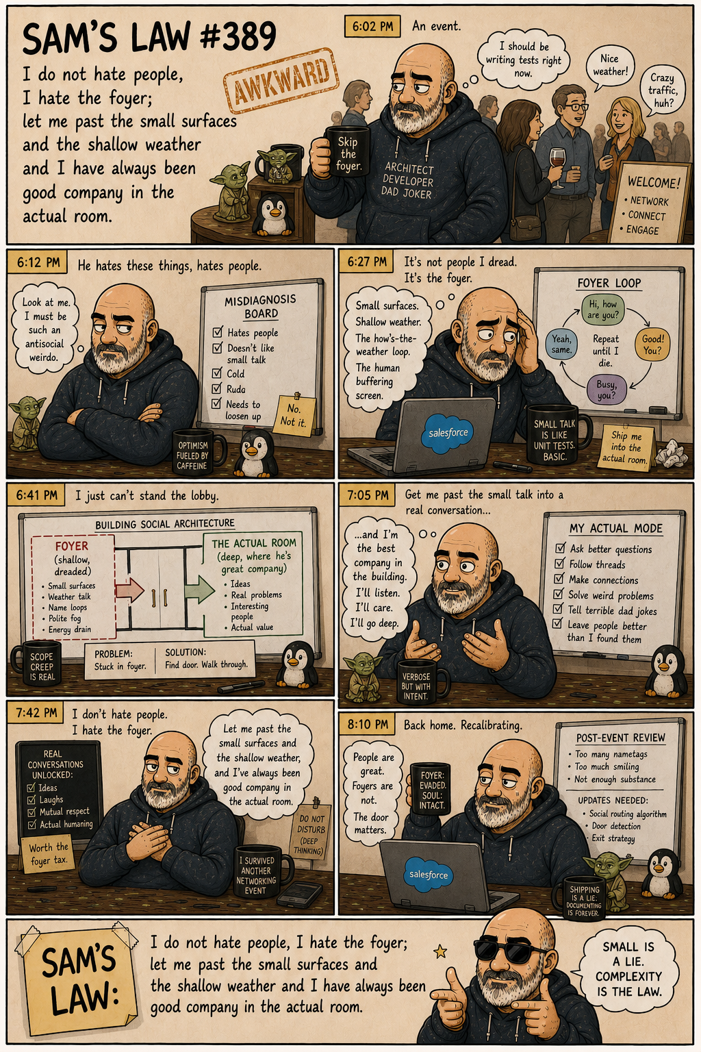 Sam's Law #389: I hate the foyer, not the people