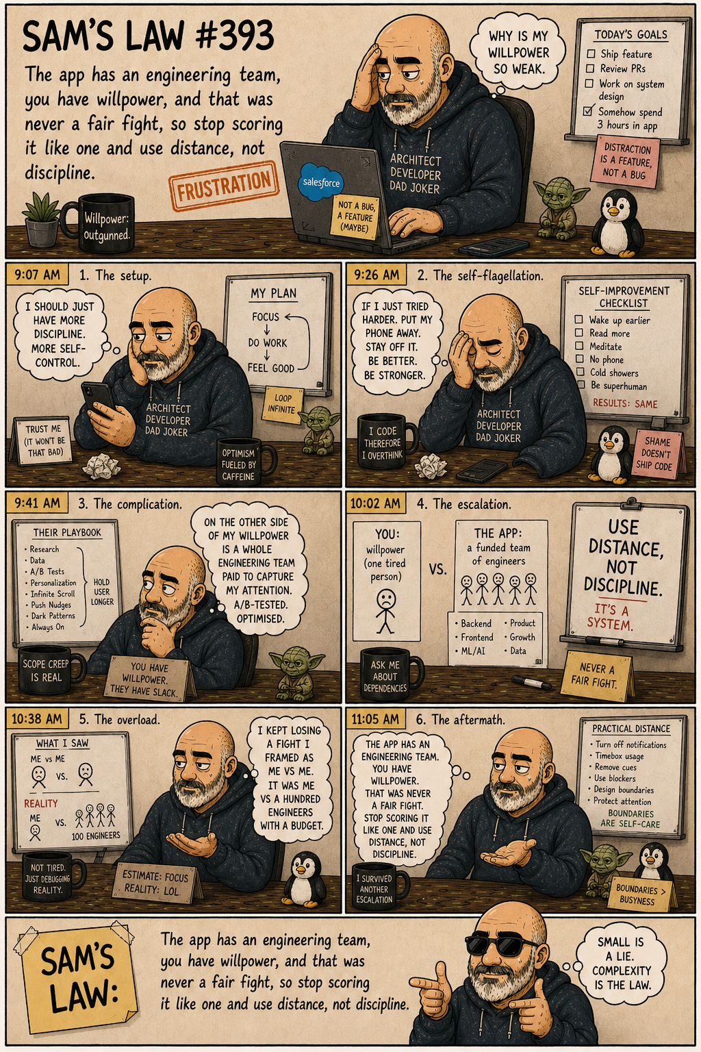 Sam's Law #393: Willpower versus the engineering team