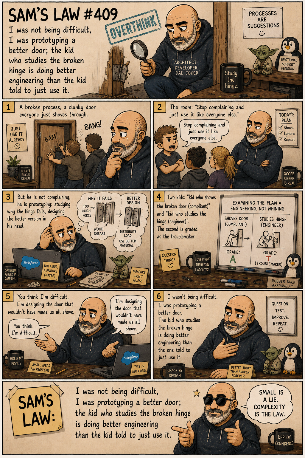 Sam's Law #409: Prototyping a better door