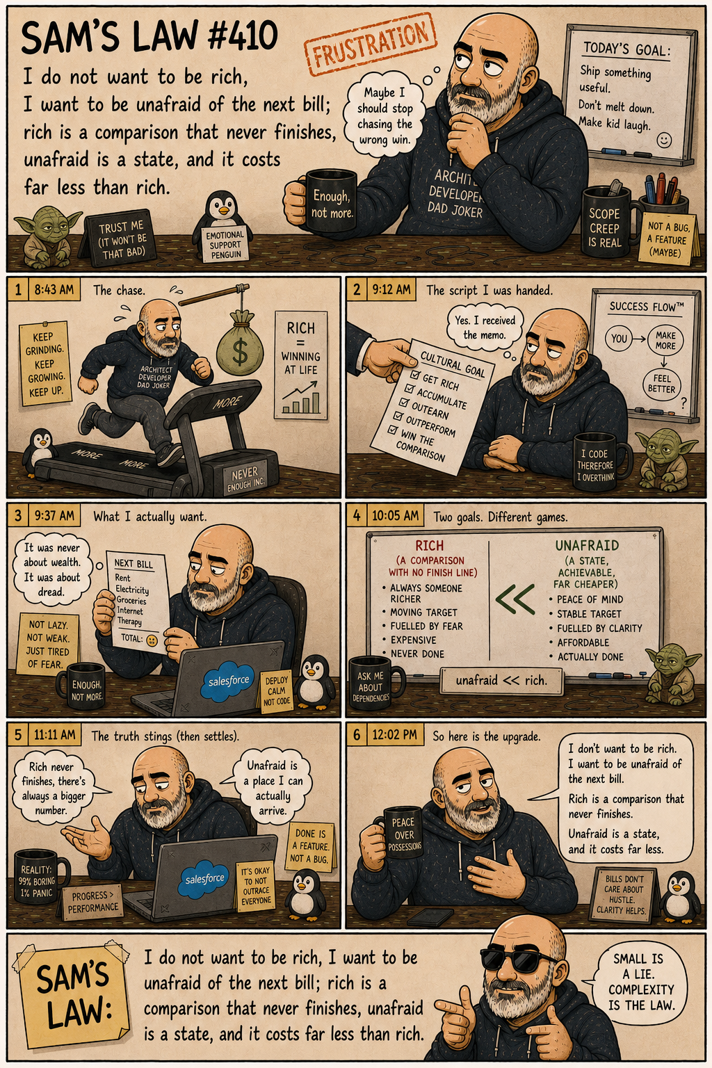 Sam's Law #410: Unafraid, not rich