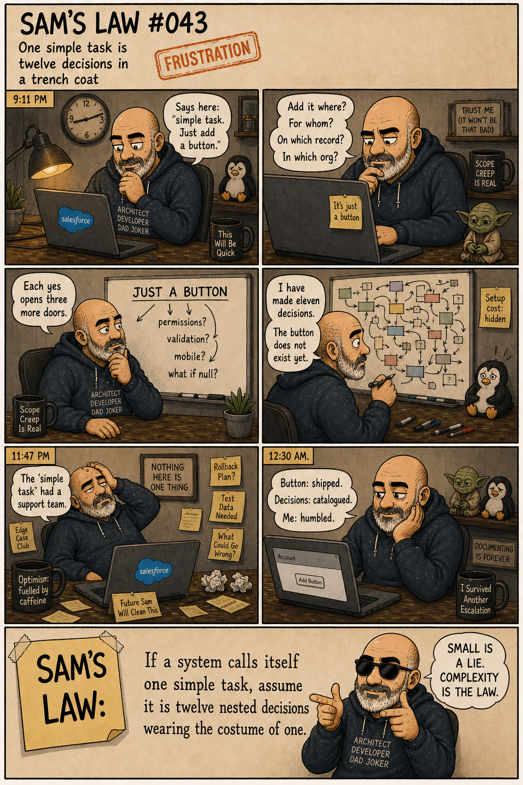 Sam's Law #043: One Simple Task in a Trench Coat