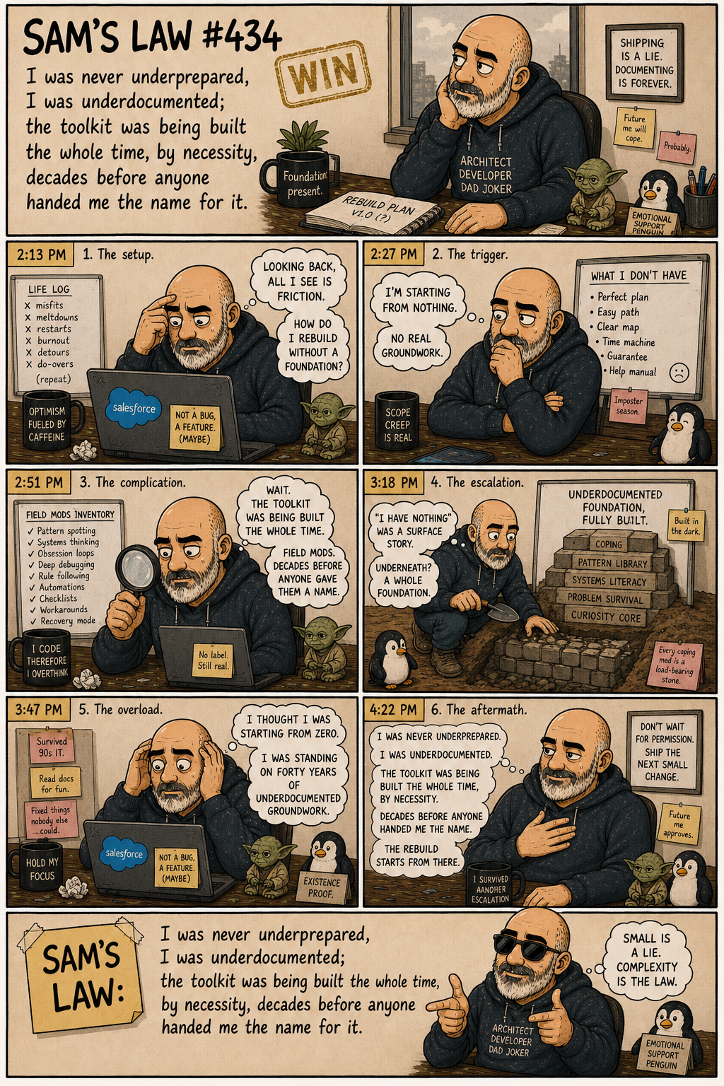 Sam's Law #434: Underdocumented, not underprepared