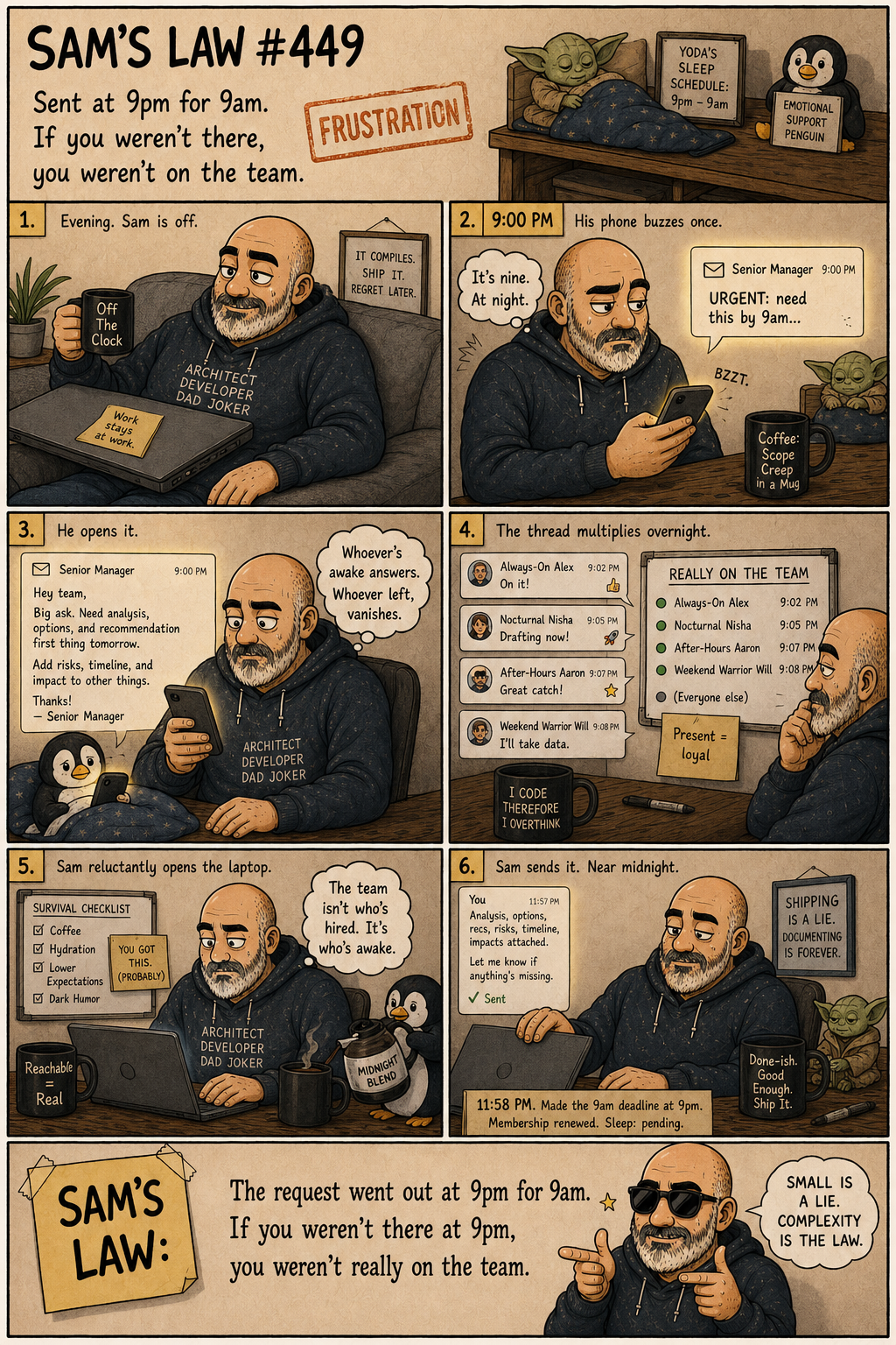 Sam's Law #449: The 9am-Tomorrow Request