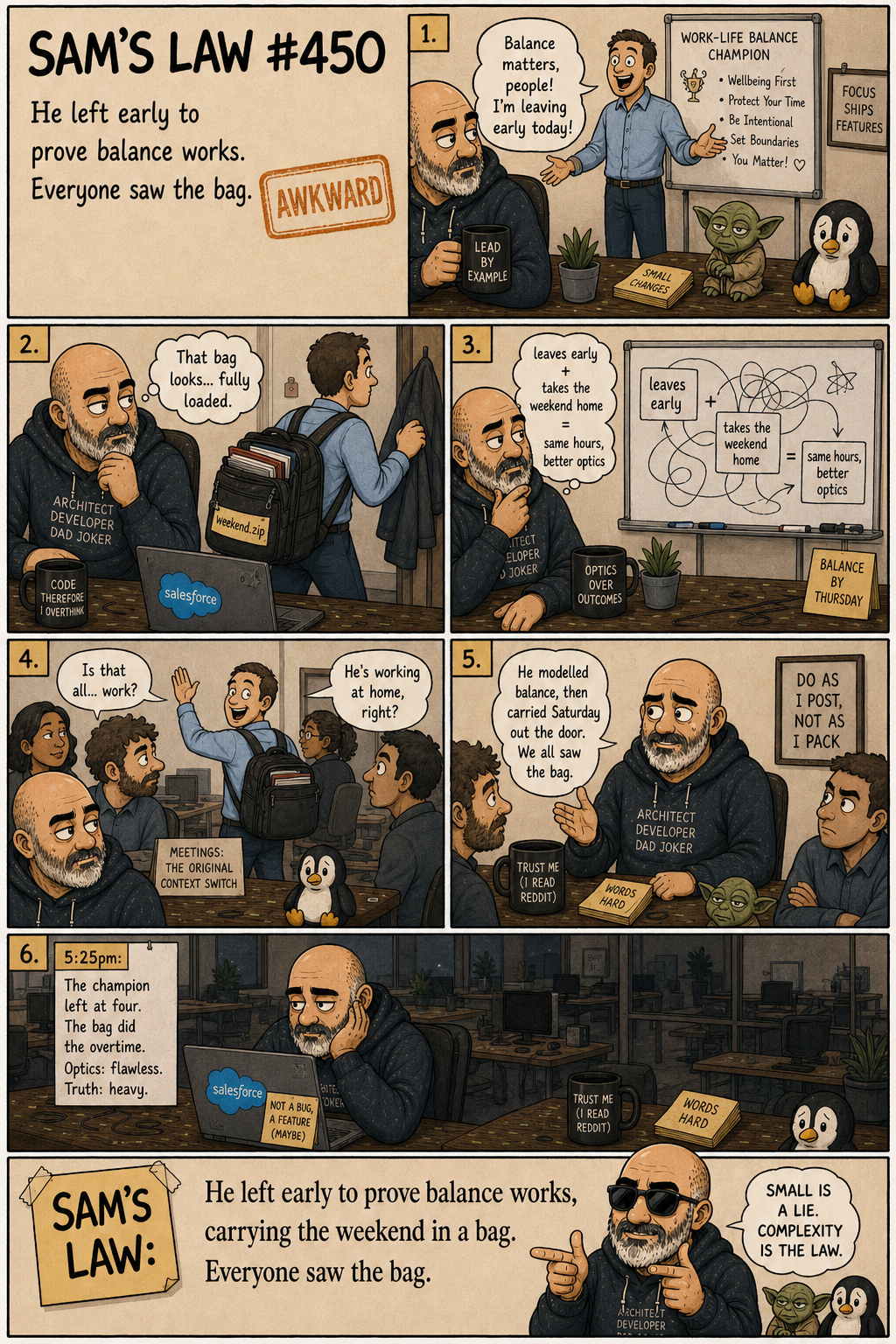 Sam's Law #450: Walking The Talk With A Bag Of Work