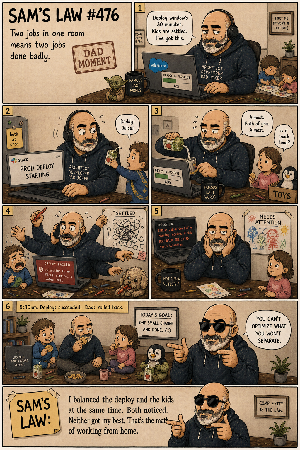 Sam's Law #476: Kids At Home, Parent At Work