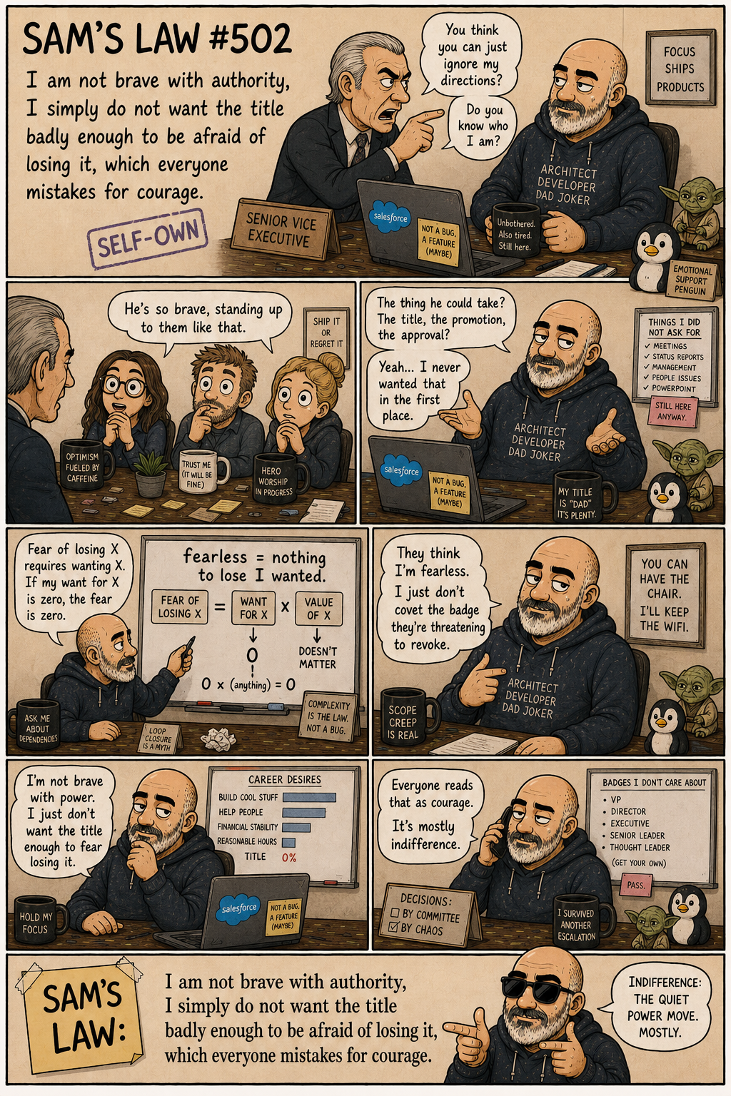 Sam's Law #502: Fearless by indifference