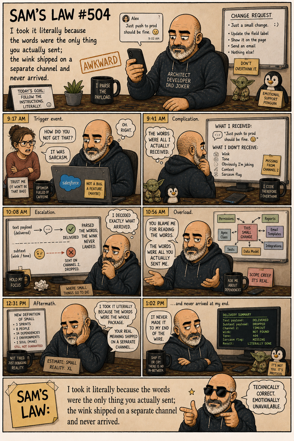 Sam's Law #504: The words were what you sent me
