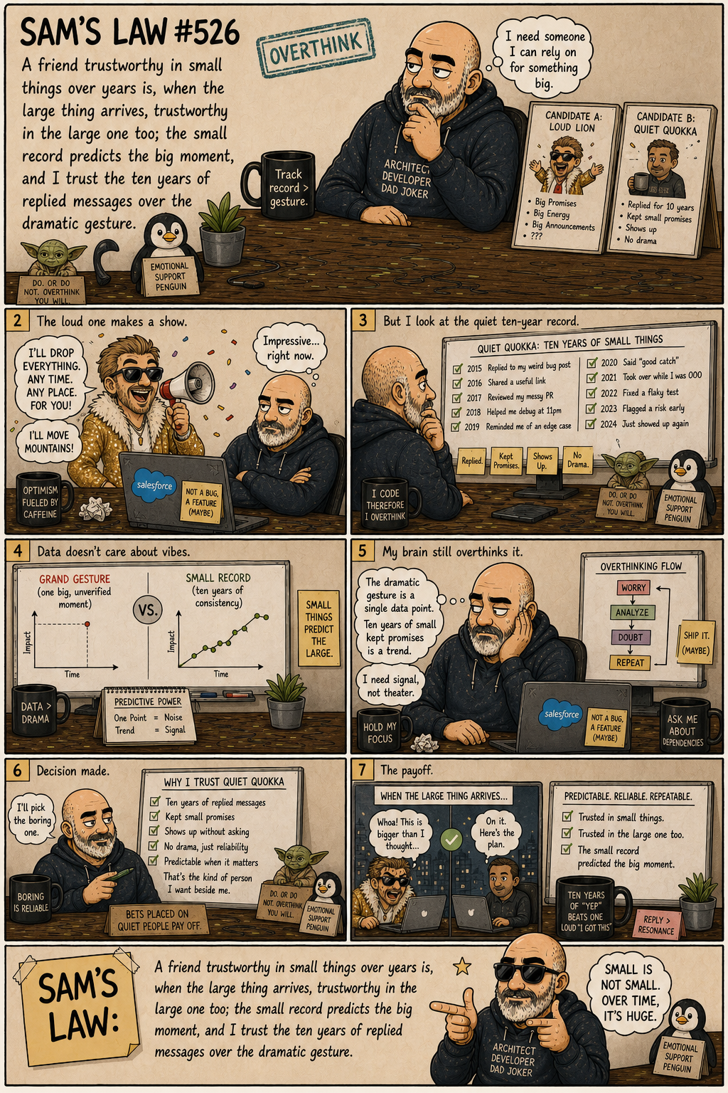 Sam's Law #526: Small things predict the large