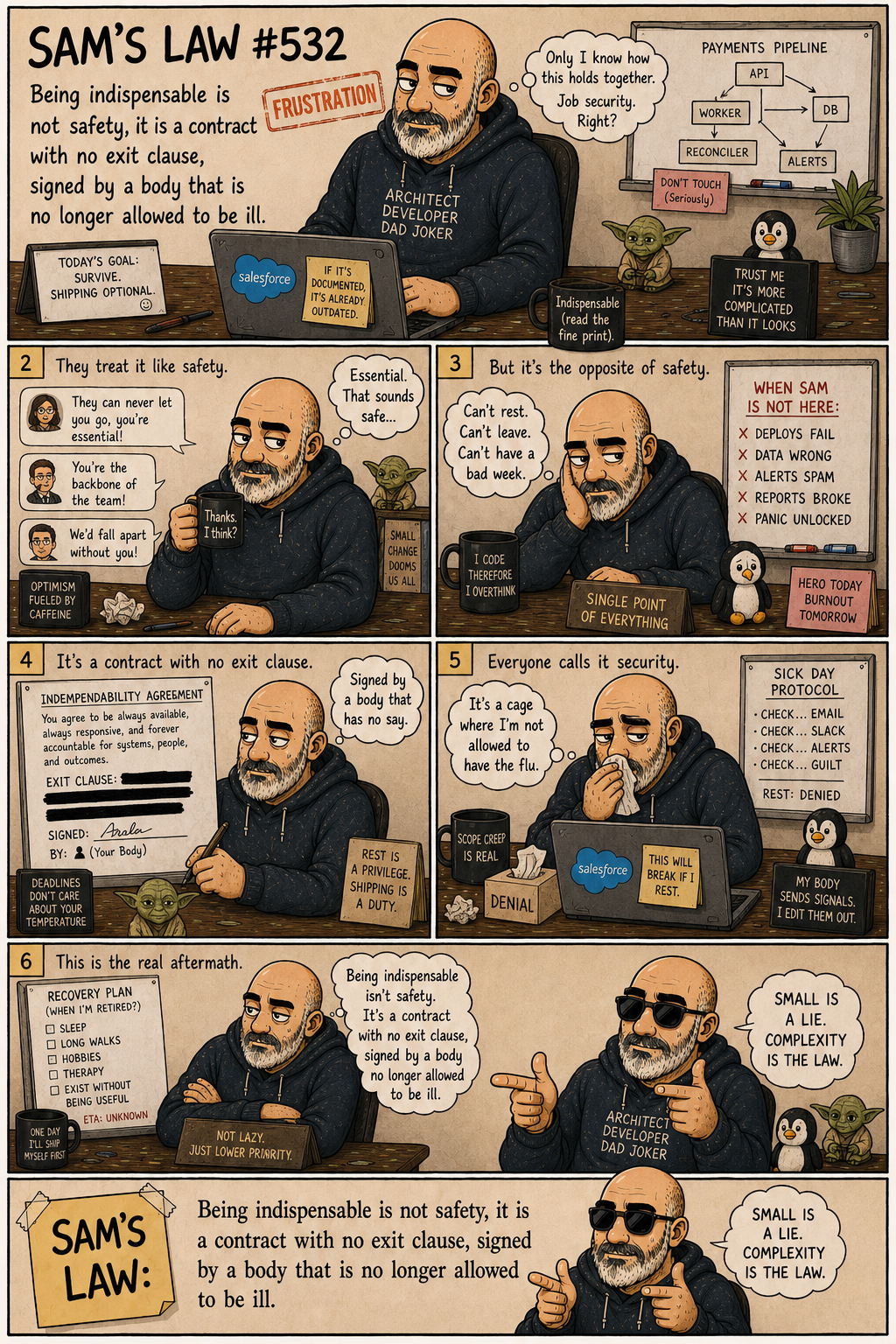 Sam's Law #532: Indispensable has no exit clause