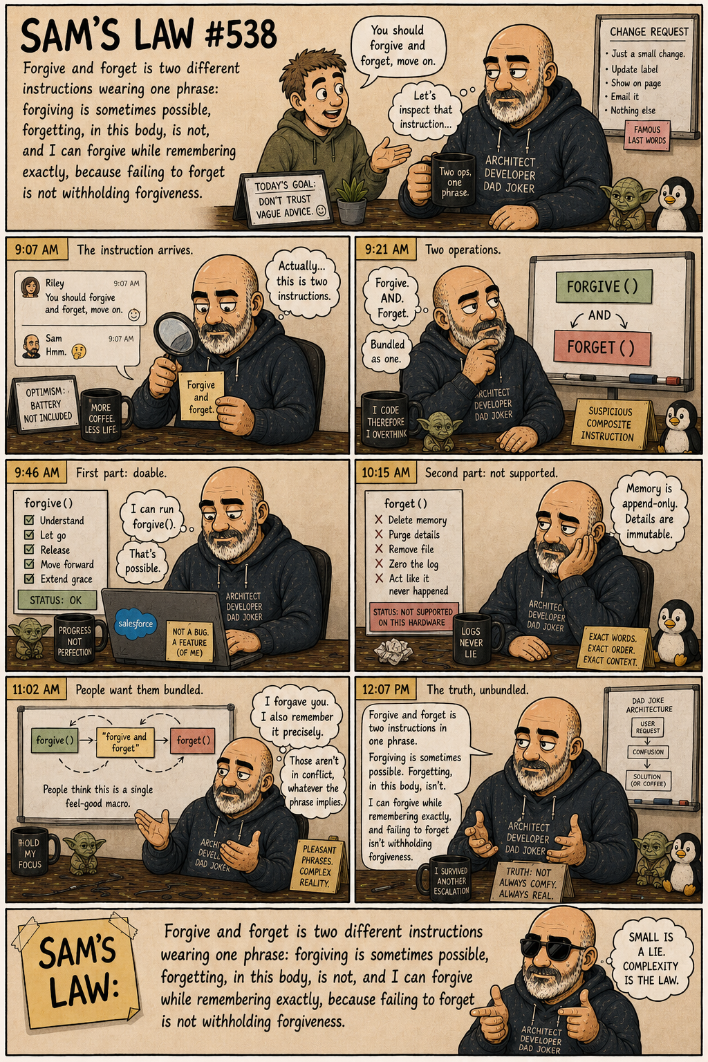 Sam's Law #538: Forgive and forget are two things
