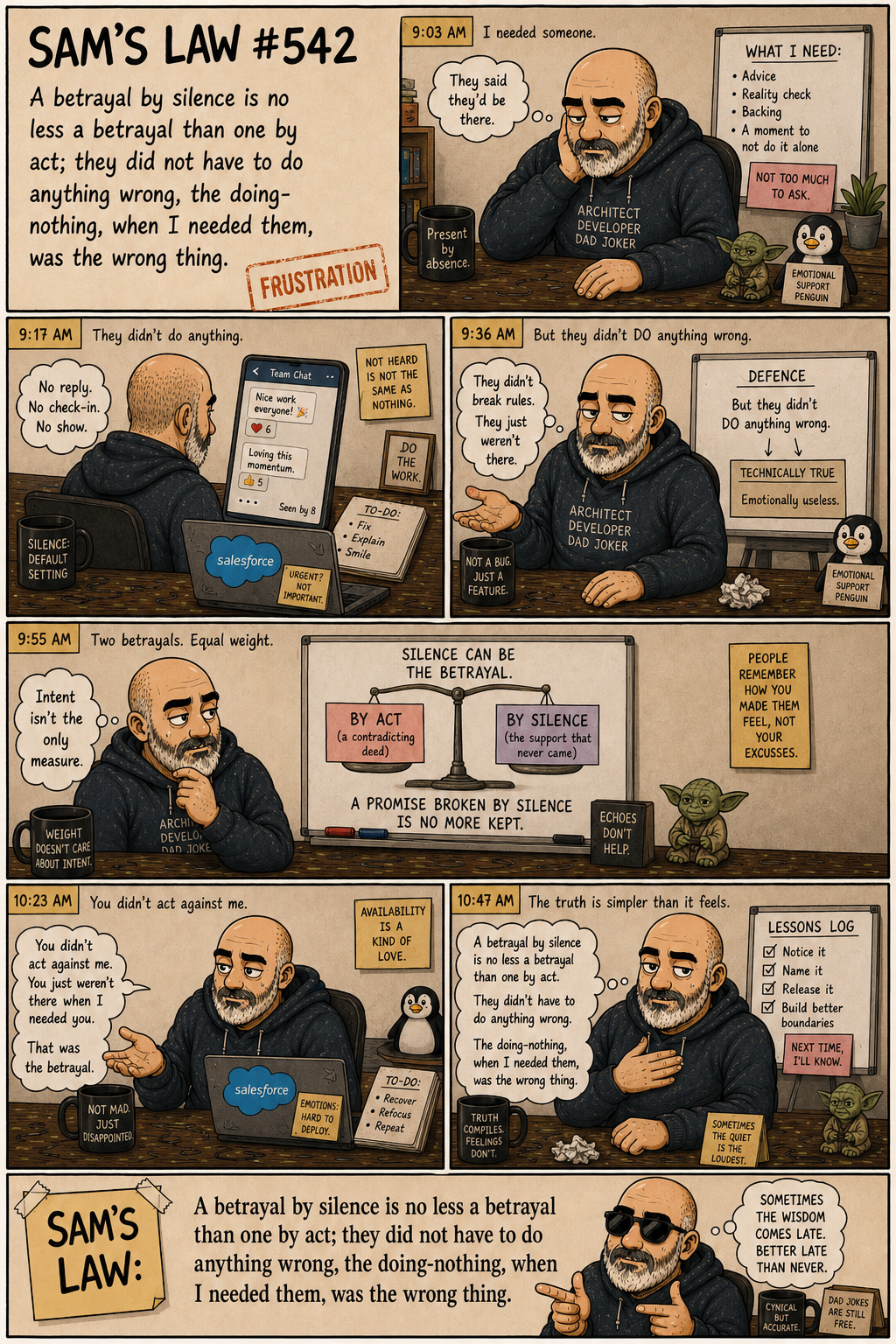 Sam's Law #542: Betrayal by silence