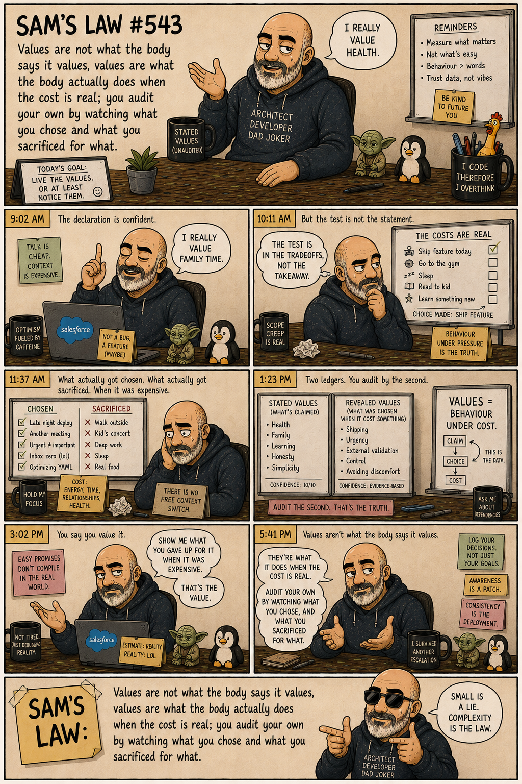 Sam's Law #543: Values are what you do under cost