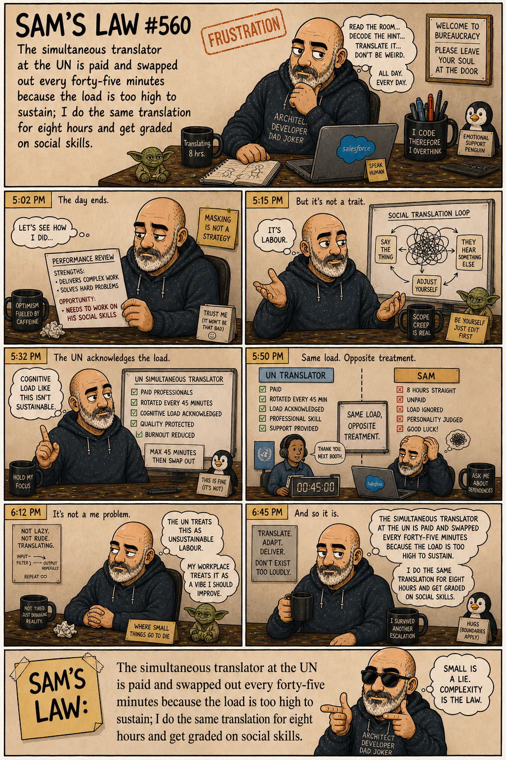 Sam's Law #560: Graded on social skills, UN rates