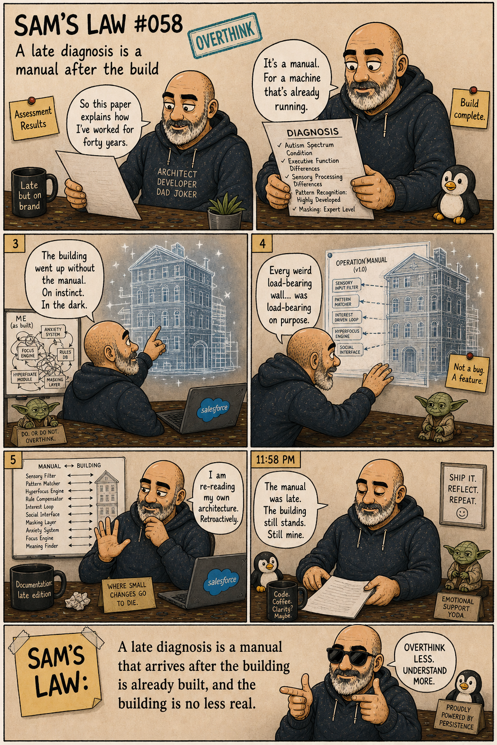Sam's Law #058: A late diagnosis is a manual after the build