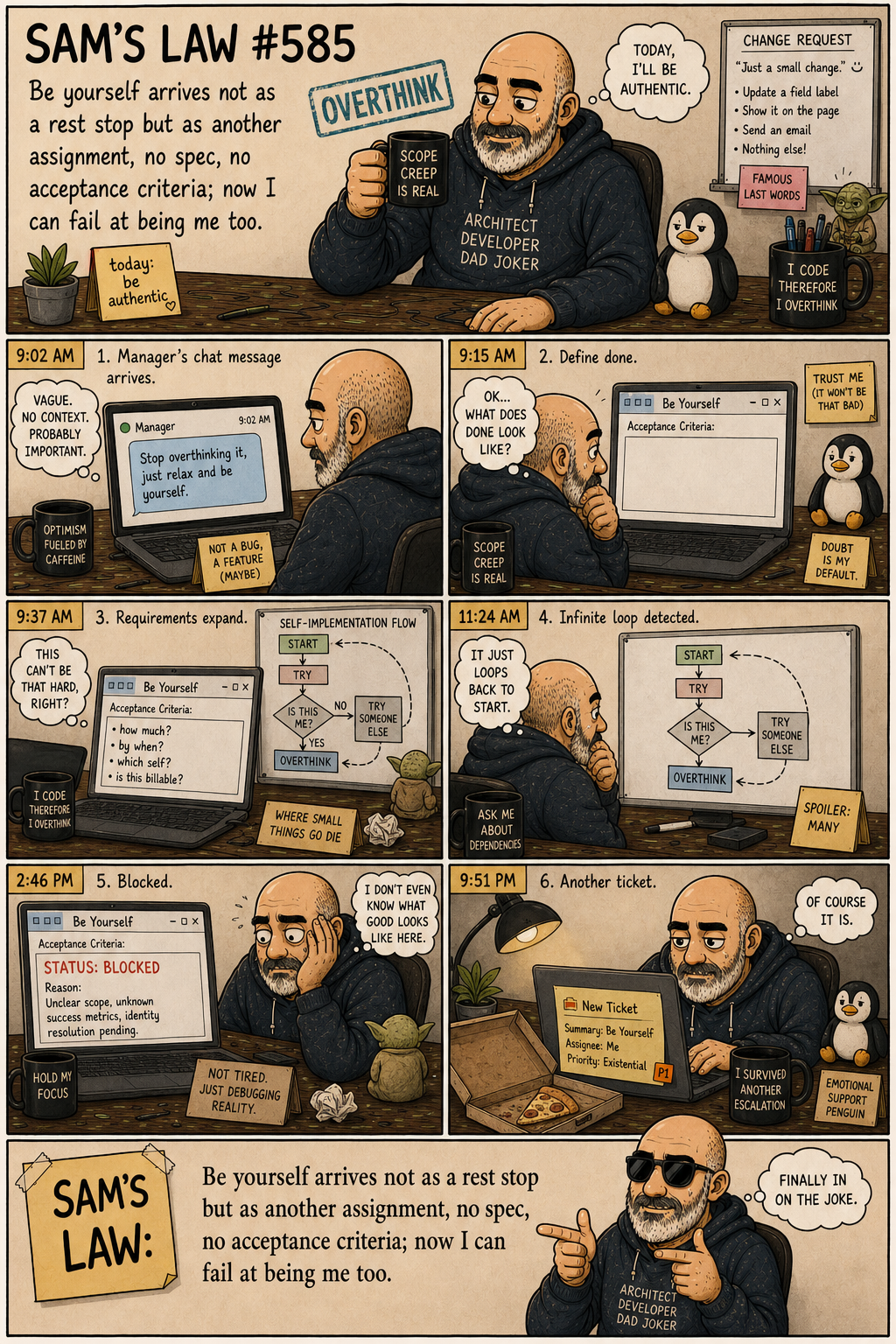 Sam's Law #585: Be Yourself, Now A Task