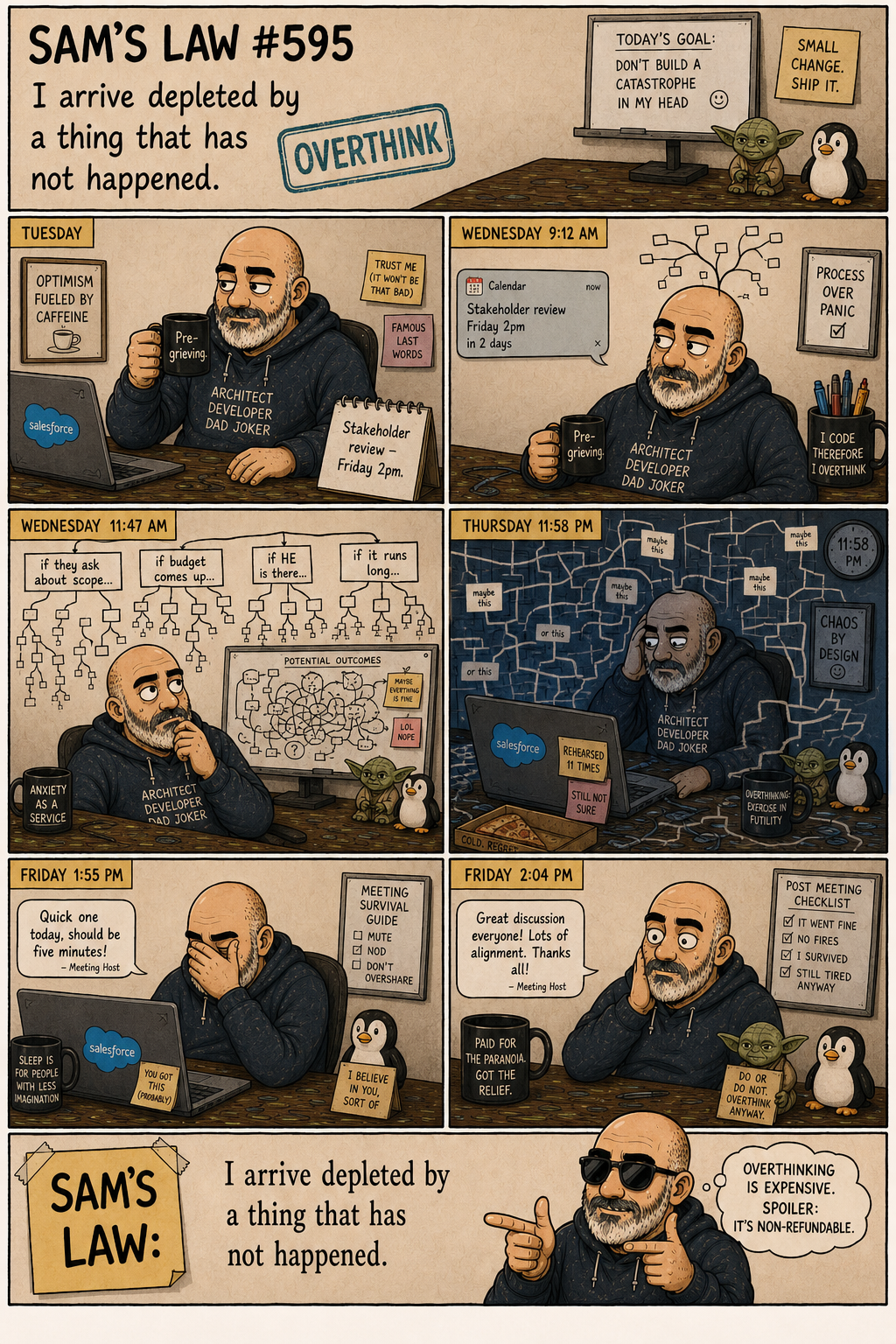 Sam's Law #595: Drained By A Meeting Not Yet Held