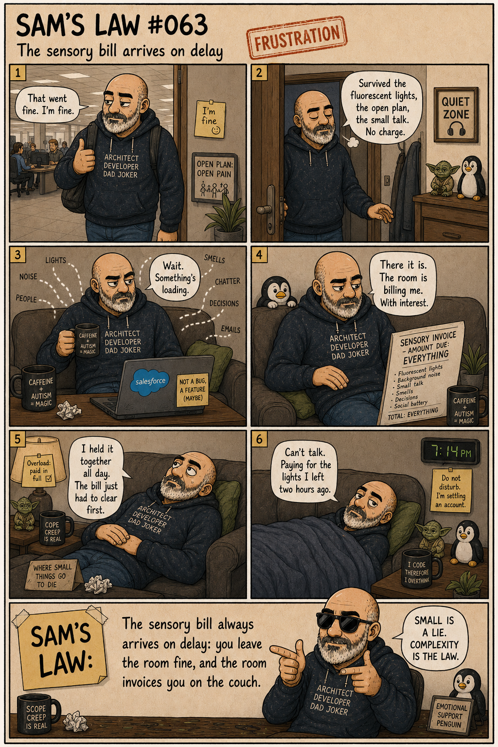 Sam's Law #063: The sensory bill arrives on delay