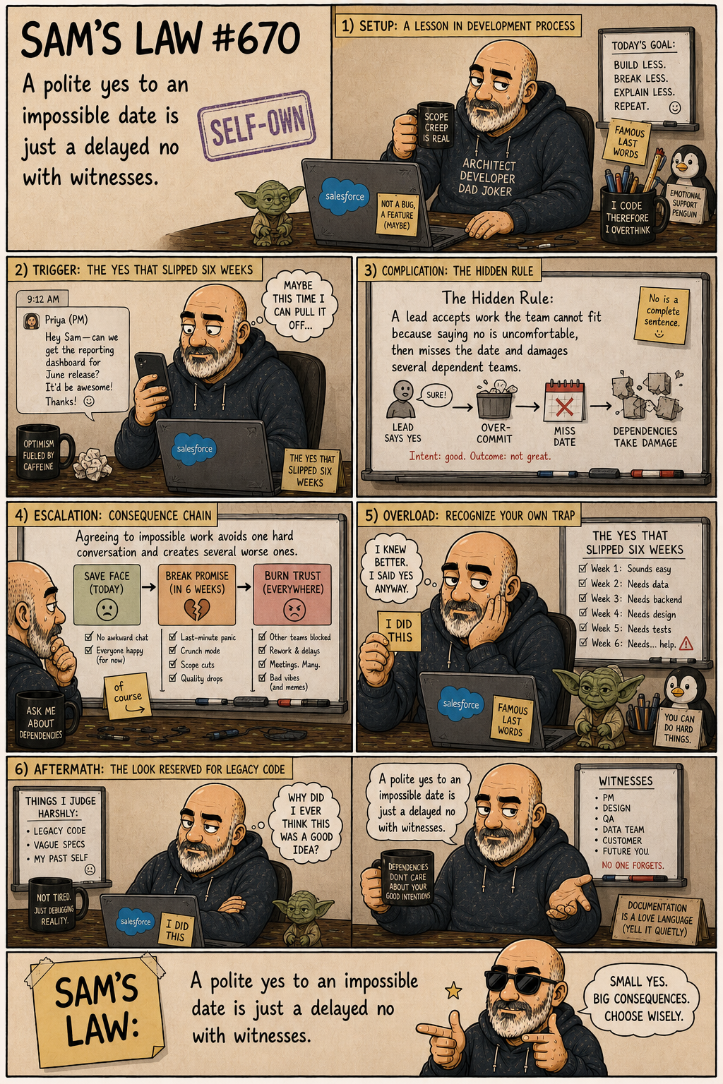 Sam's Law #670: The Yes That Slipped Six Weeks