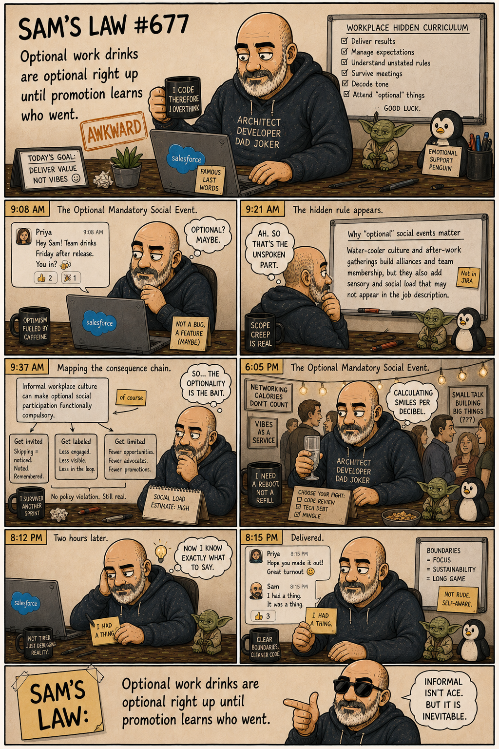 Sam's Law #677: The Optional Mandatory Social Event
