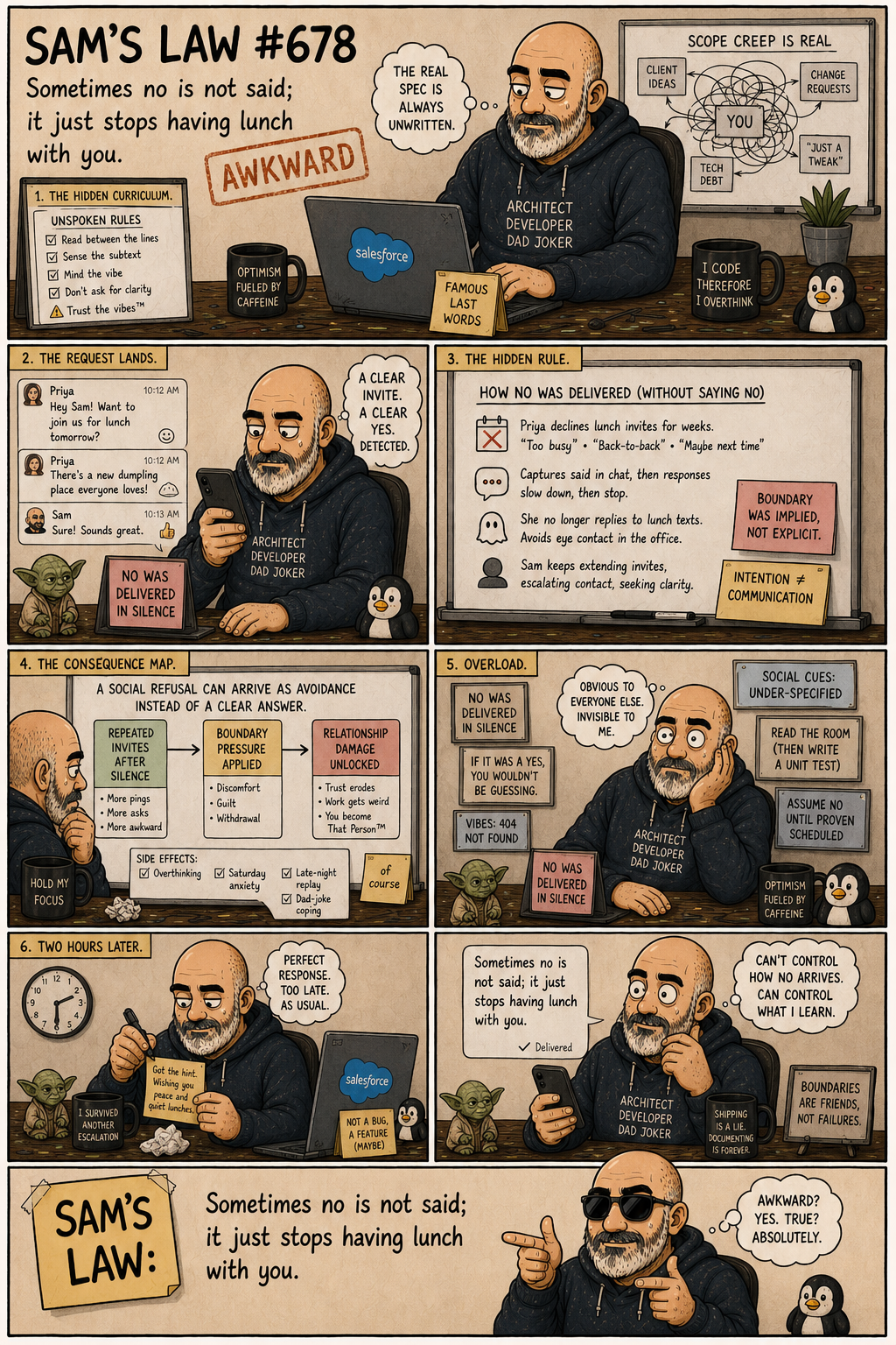 Sam's Law #678: No Was Delivered In Silence