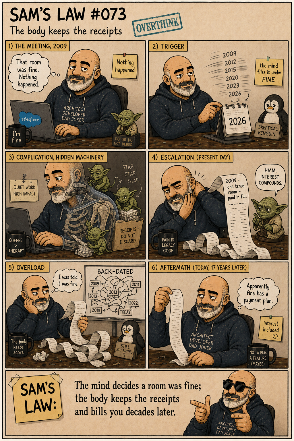 Sam's Law #073: The body keeps the receipts