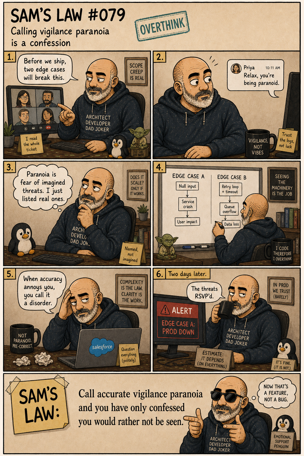 Sam's Law #079: Calling vigilance paranoia is a confession